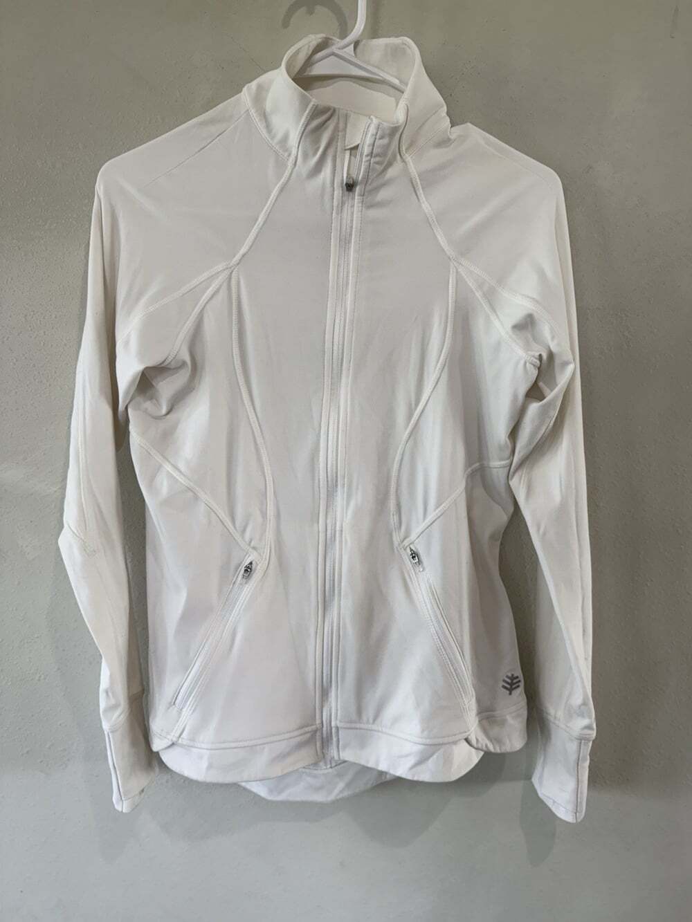 Coolibar Women’s Zip Up Mock Neck Long Sleeve  White Extra Small XS Upf 50+ 50